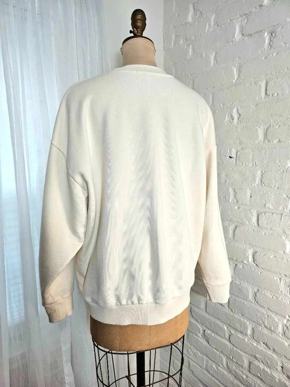 Favorite Daughter Graphic Sweatshirt Cream Pink Logo Pullover Size Large - Picture 6 of 10